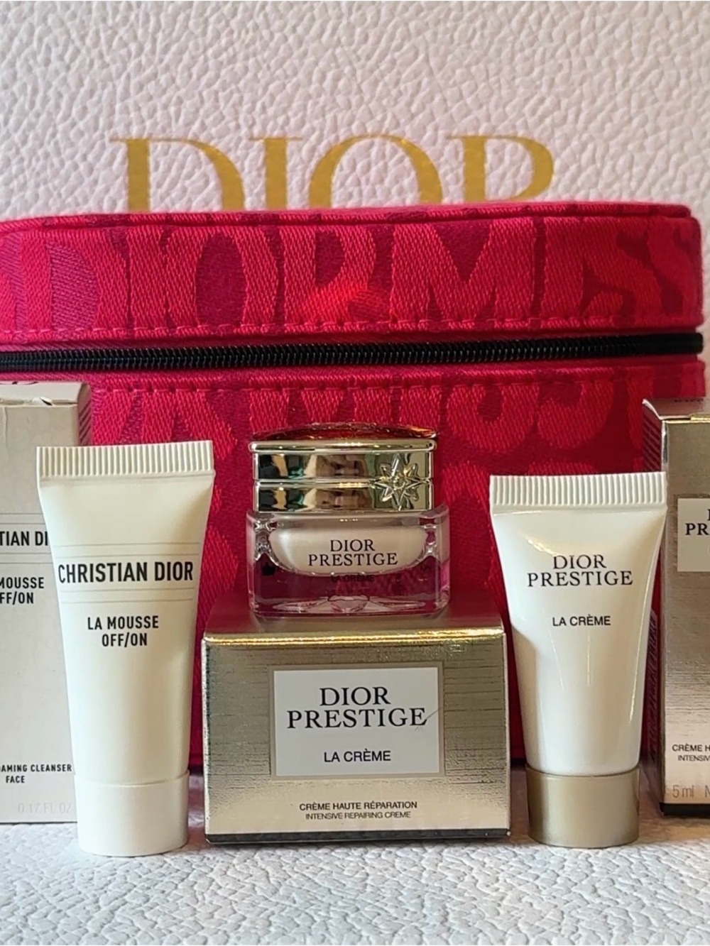 New Christian Dior Prestige & Cleanser Travel Set with Signature Vanity case